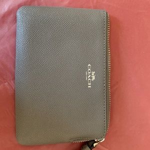 Coach gray wristlet